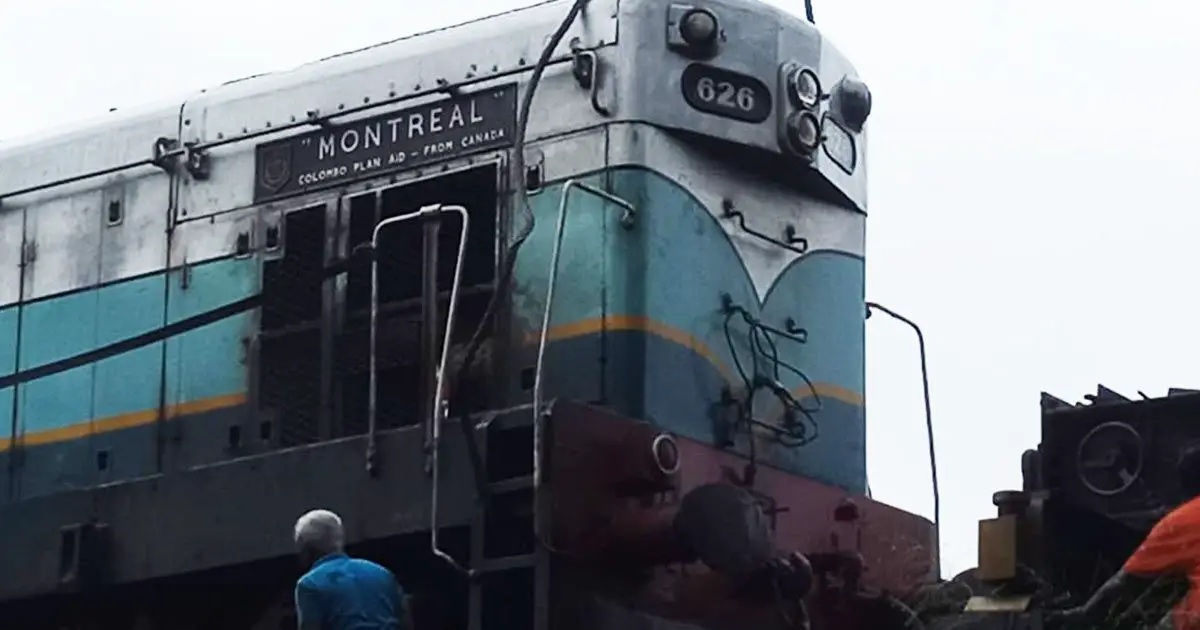 The locomotive of Meenagaya Train Recovered