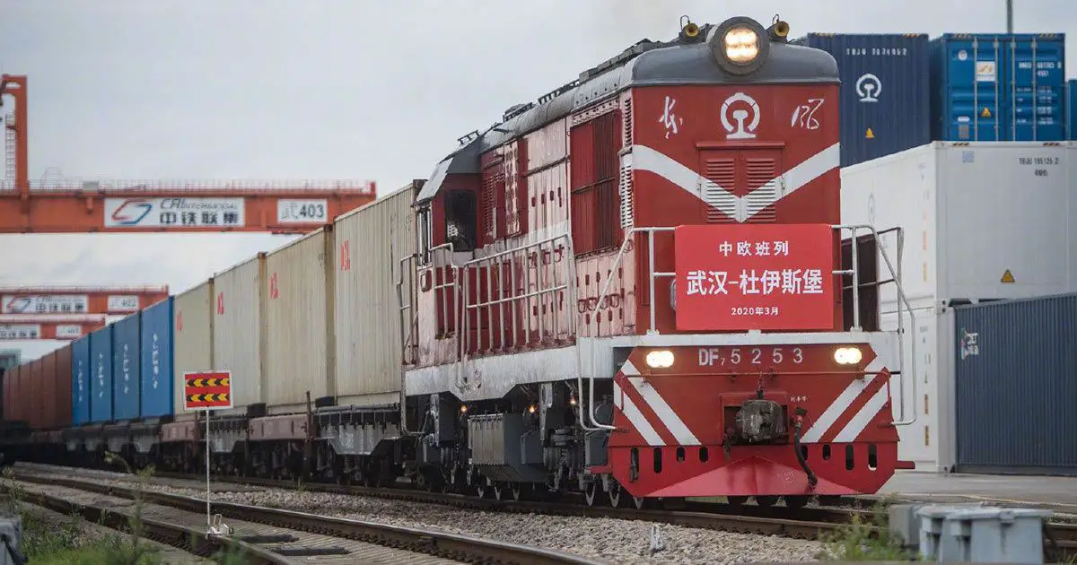 The First China-Euro Freight Train Since the COVID Outbreak Left Wuhan